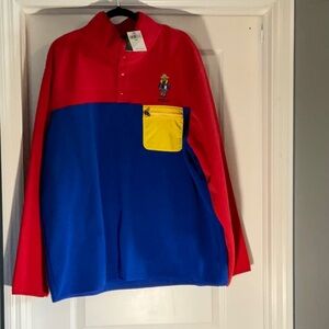 Polo Ralph Lauren Red and Blue Fleece Pullover